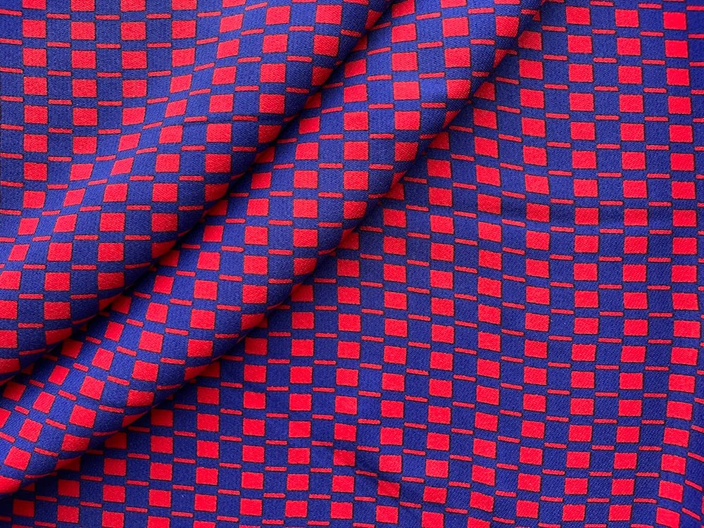 1 1-2 Yard Panel - Heavier Op Art-influenced Viscose & Silk  (Made in Italy)