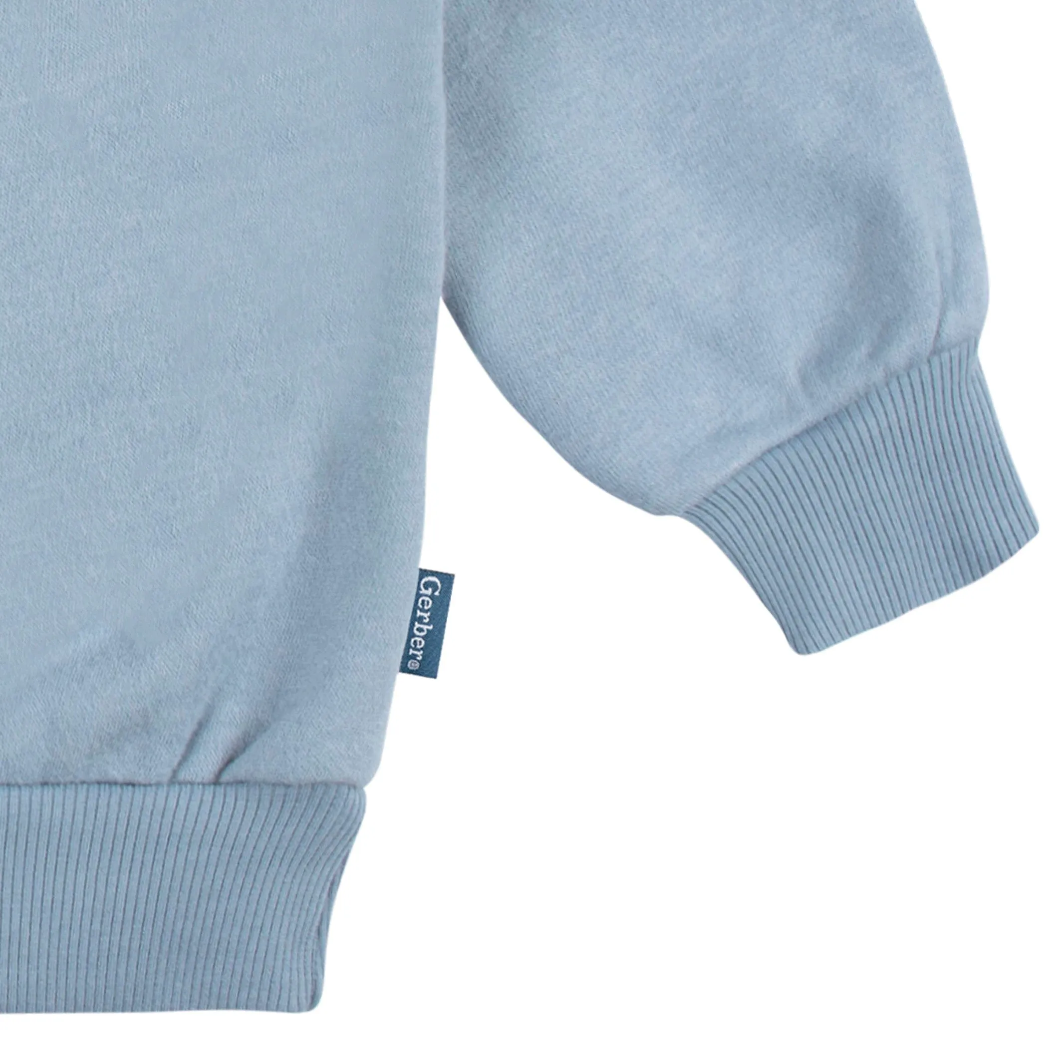 2-Piece Infant & Toddler Neutral Blue Sweatshirt & Pant Set