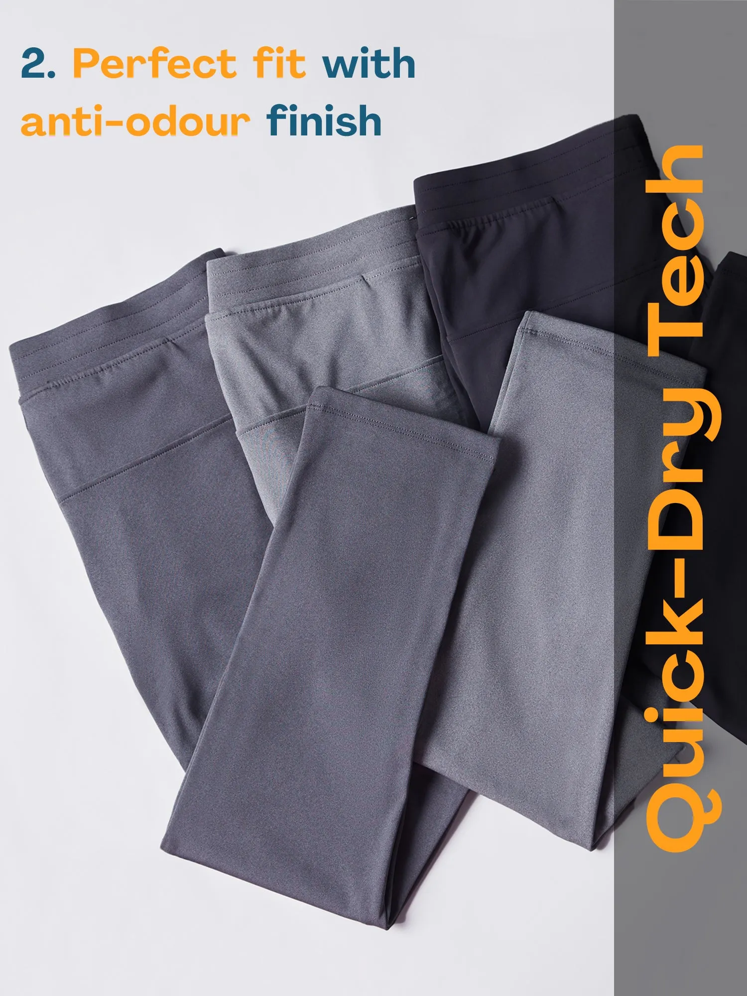 Active Sports Pants 360° Stretch Slim Fit Black