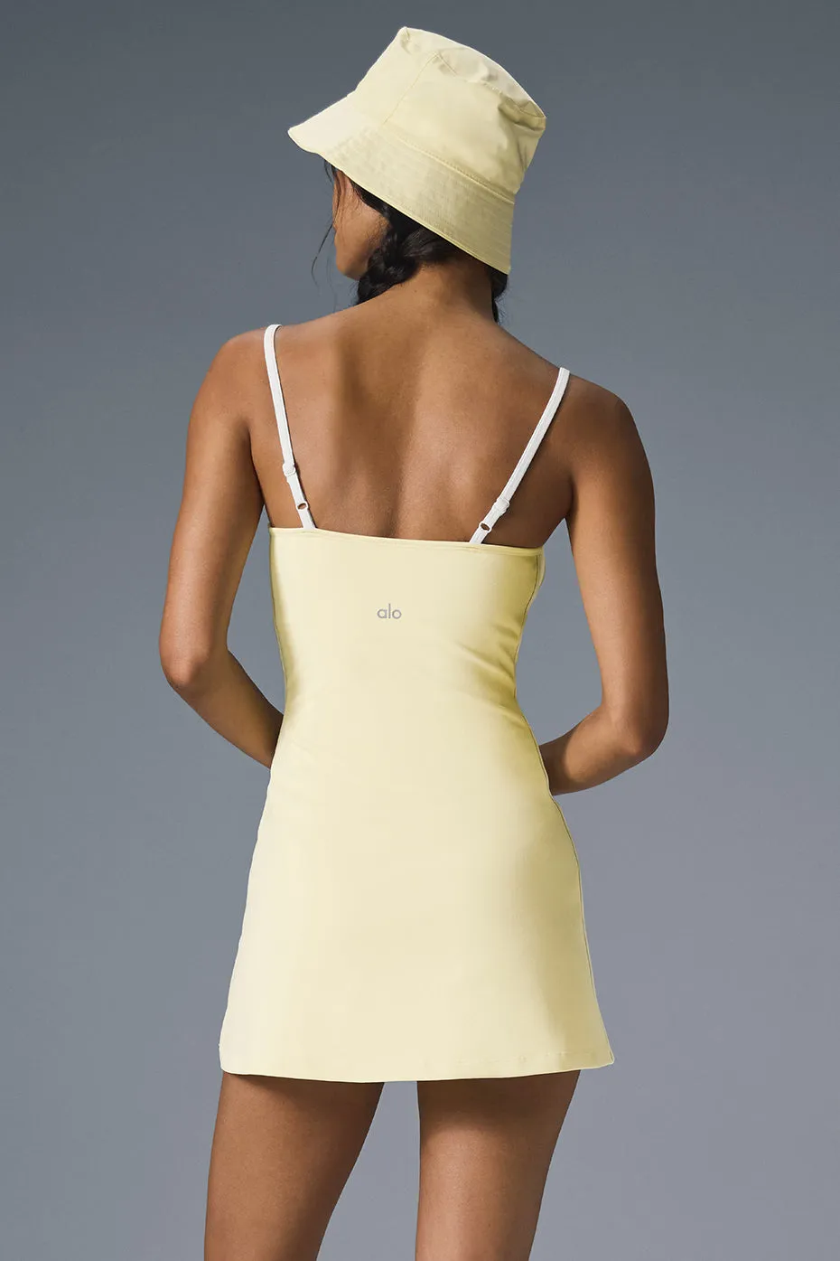 Airbrush Streamlined Dress - Lemon Ice/White