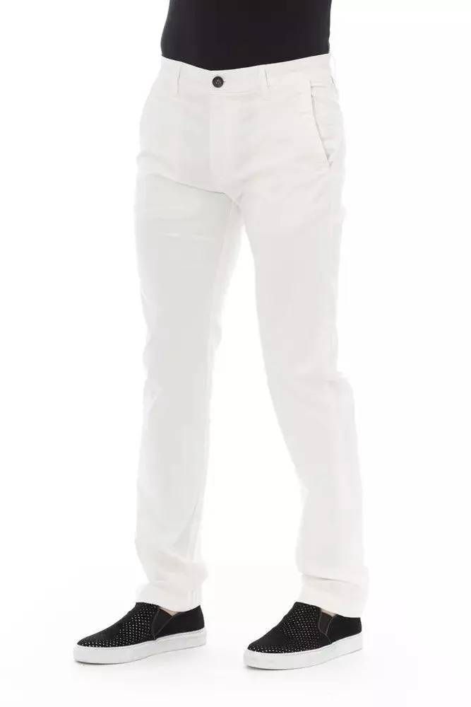 Baldinini Trend White Cotton Men Chino Trouser