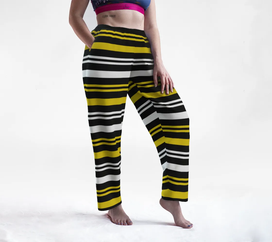 Black & Gold Striped Lounge Pants