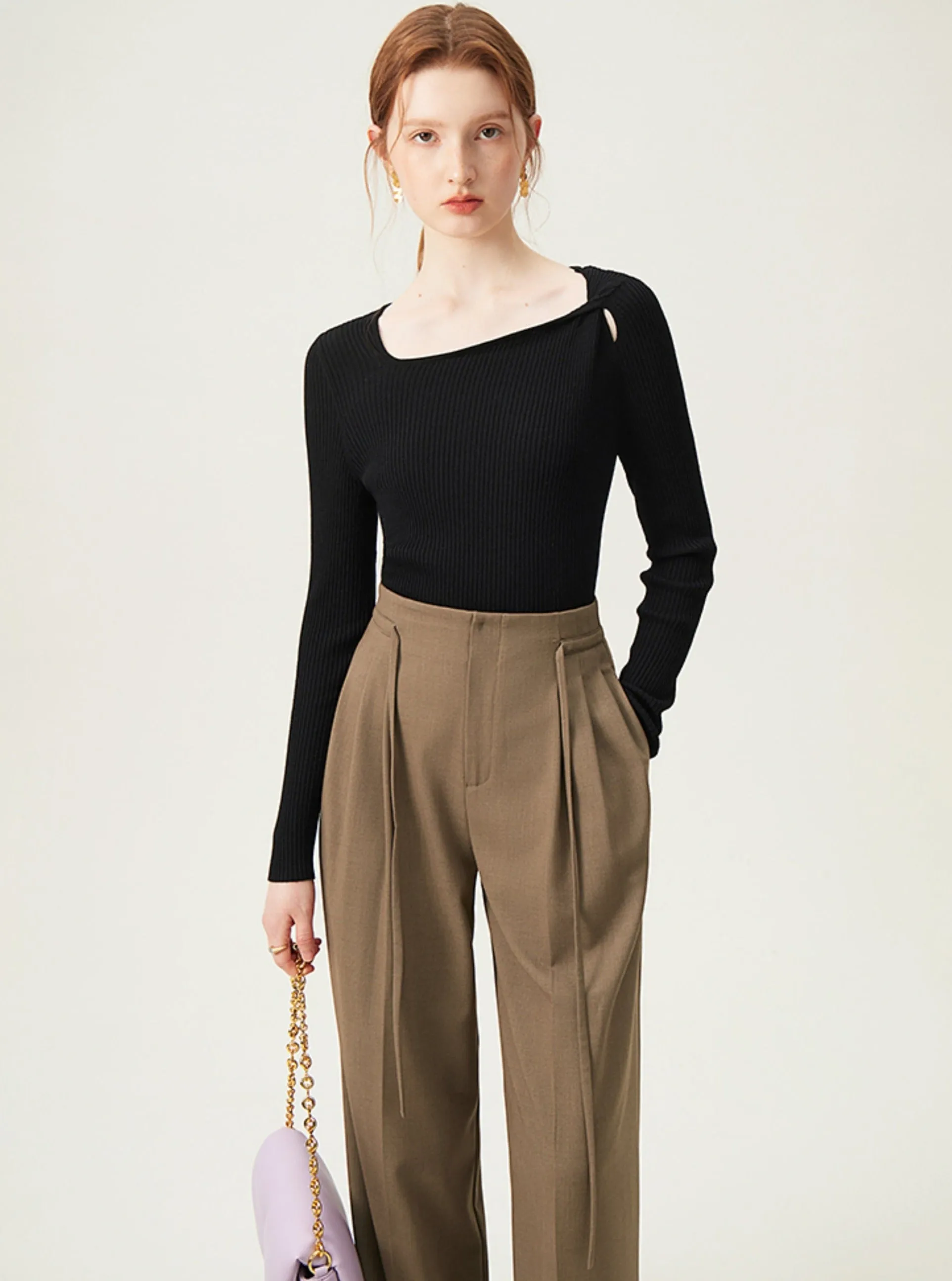 Camel Loose Fit Business Formal Trousers