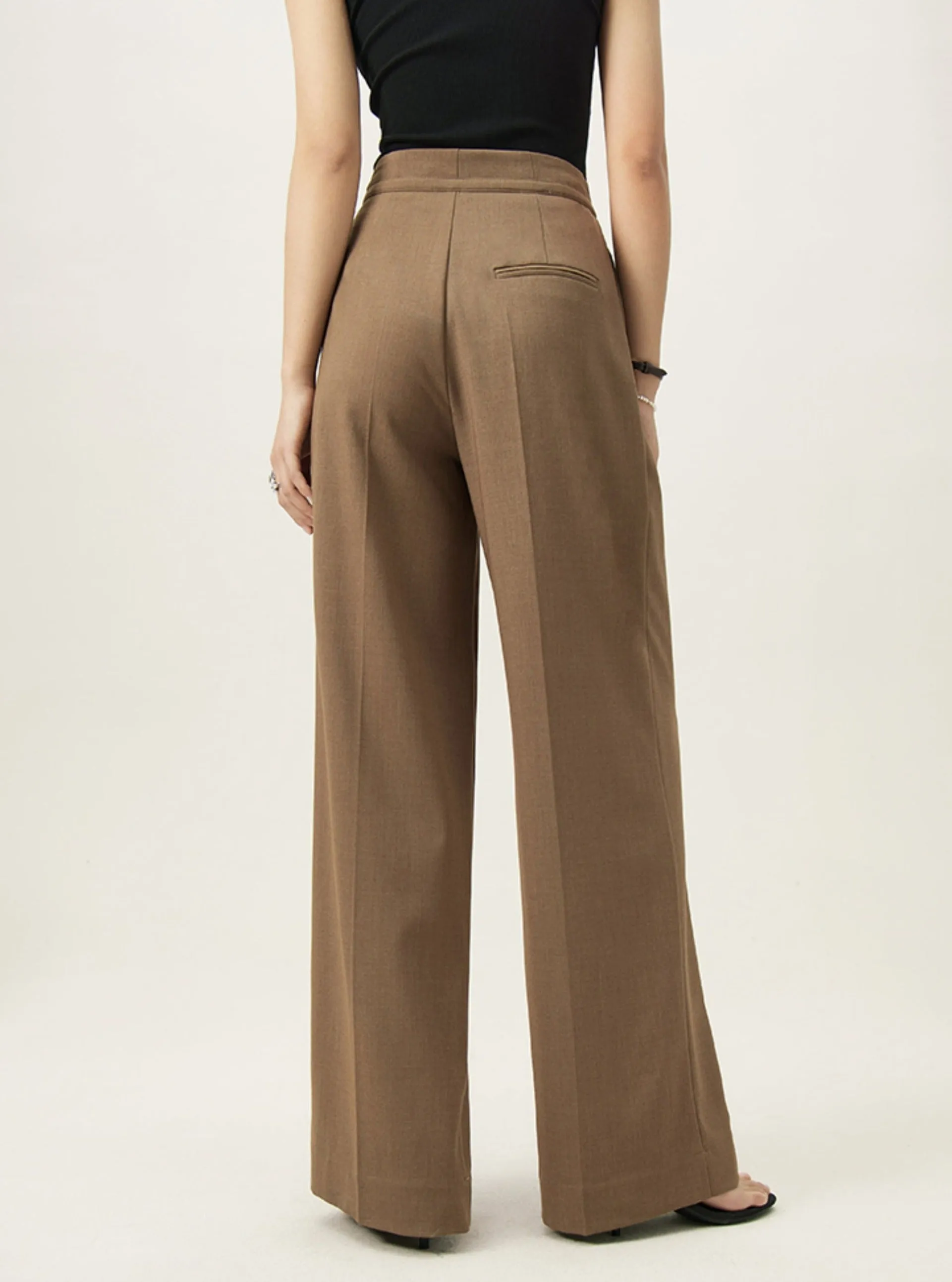 Camel Loose Fit Business Formal Trousers