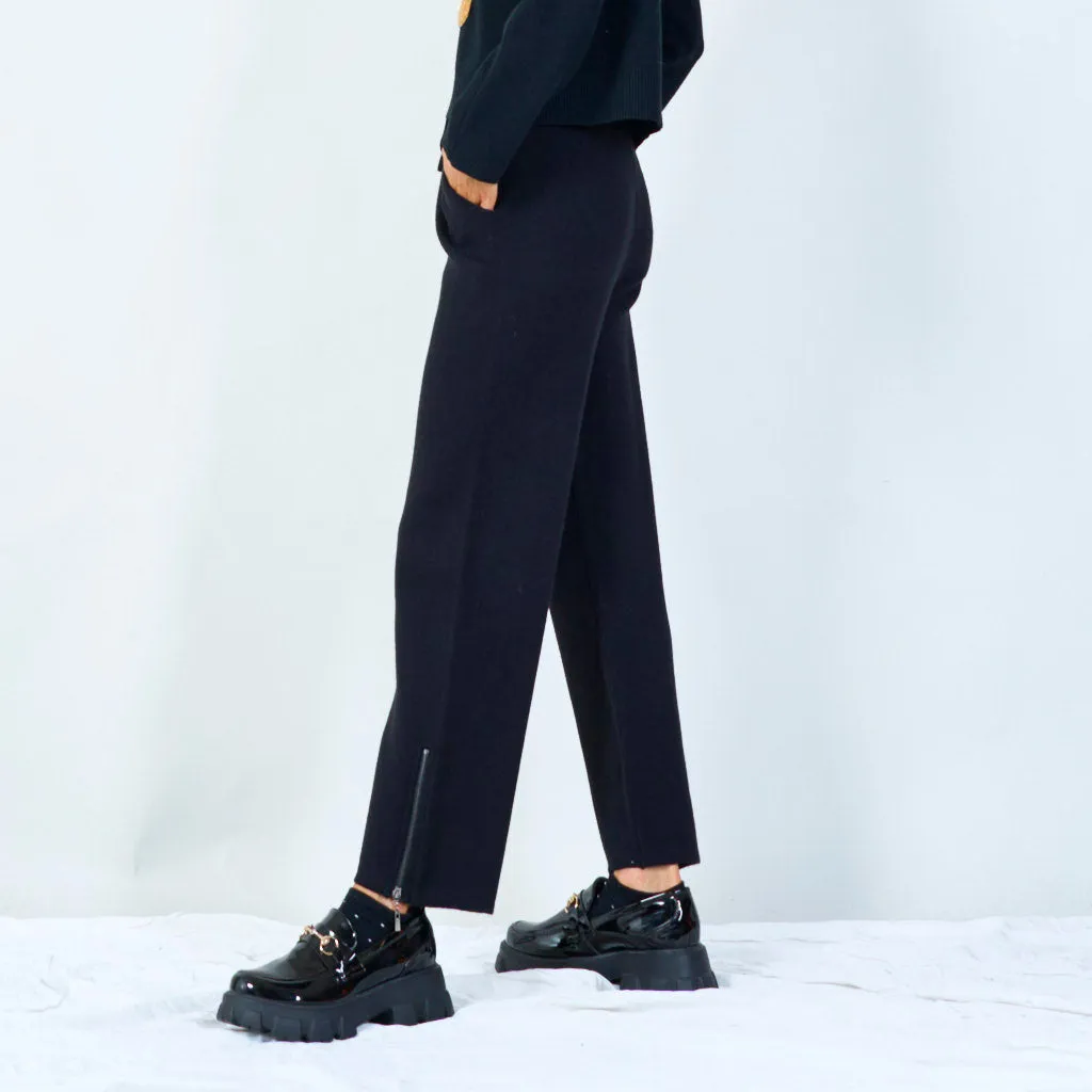 Casual drawstring pants with zipper detail wholesale