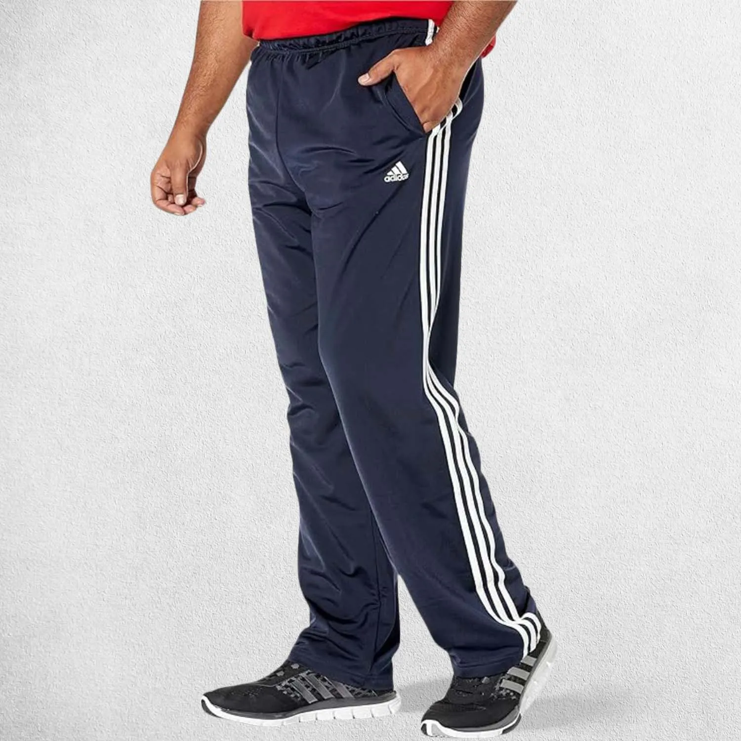 Classic Men's Essentials 3-Stripes Tracksuit Trousers with Front Pockets