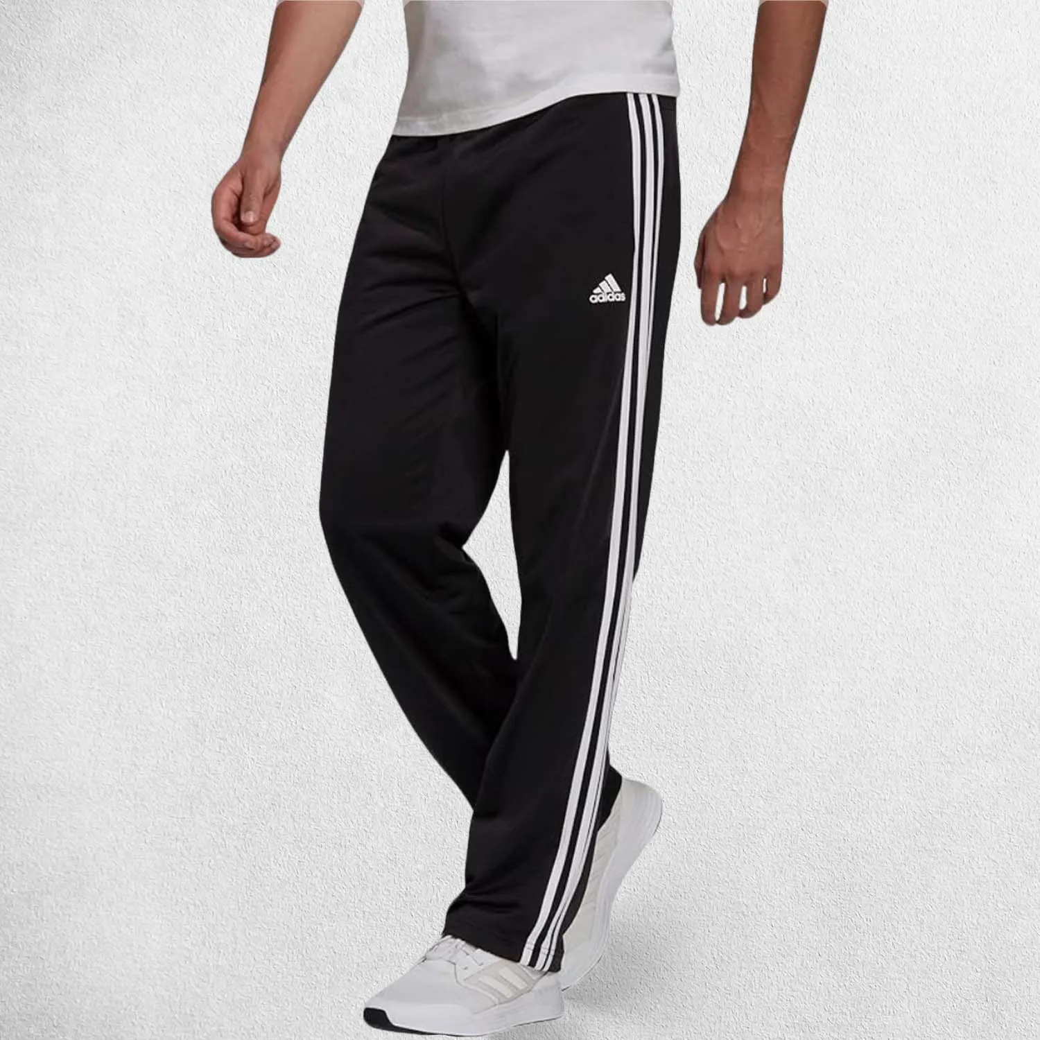 Classic Men's Essentials 3-Stripes Tracksuit Trousers with Front Pockets