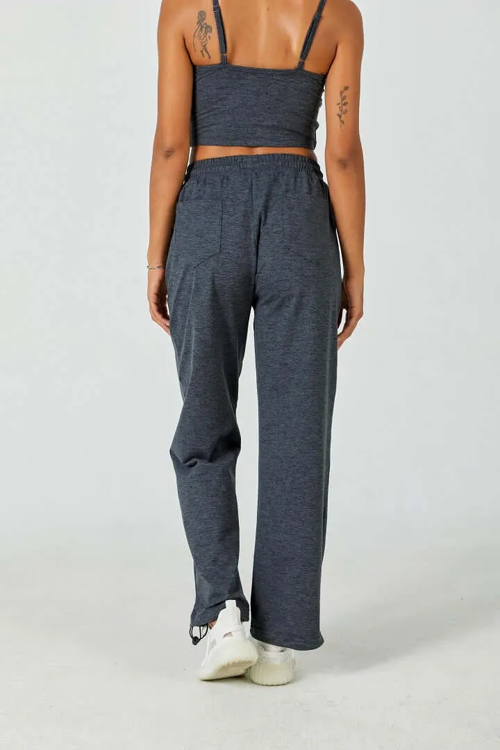 CloudFleece™ Wide Leg Sweatpant-Dark Heather Grey