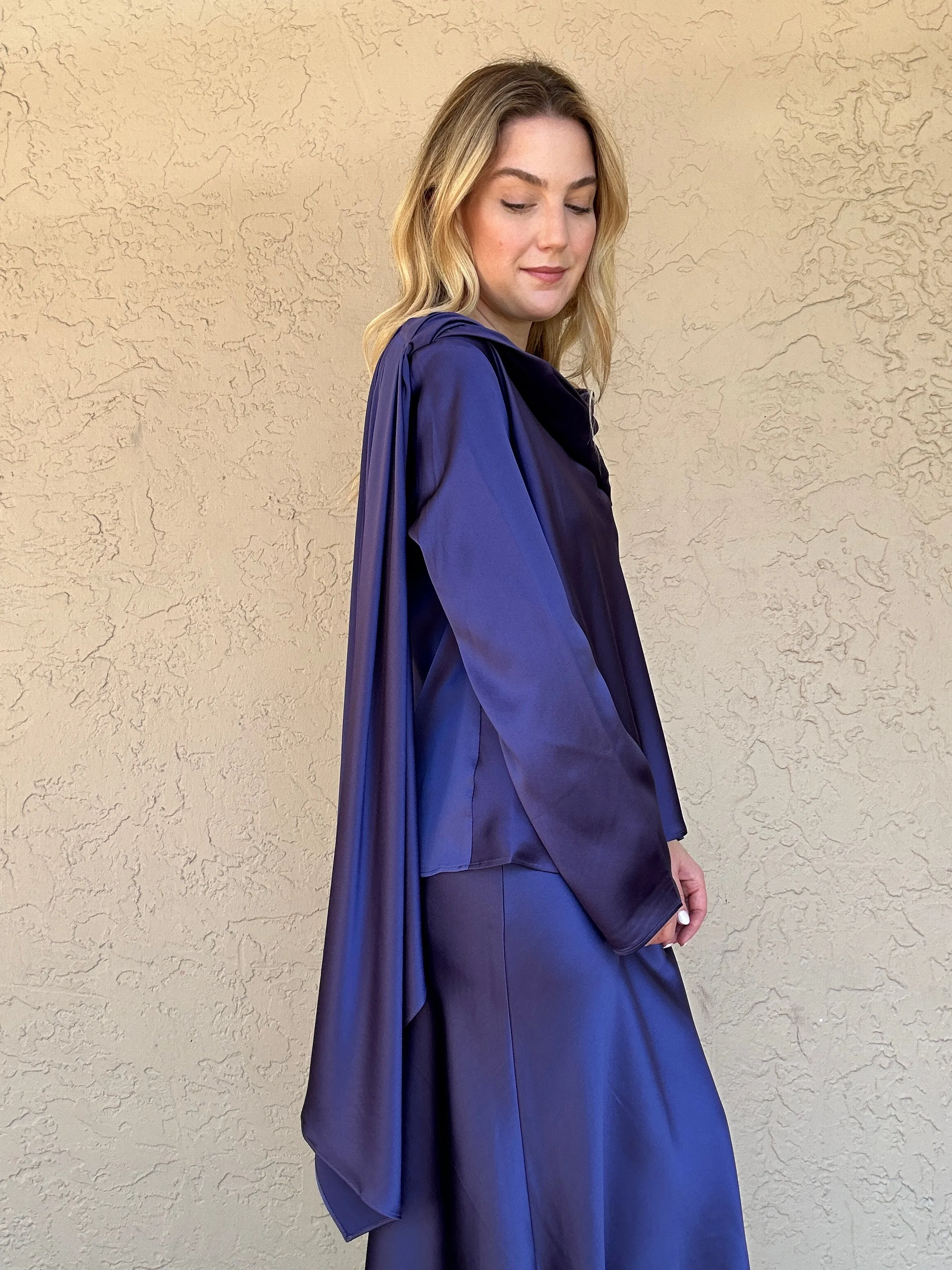 Crepe Drape Top - Midnight