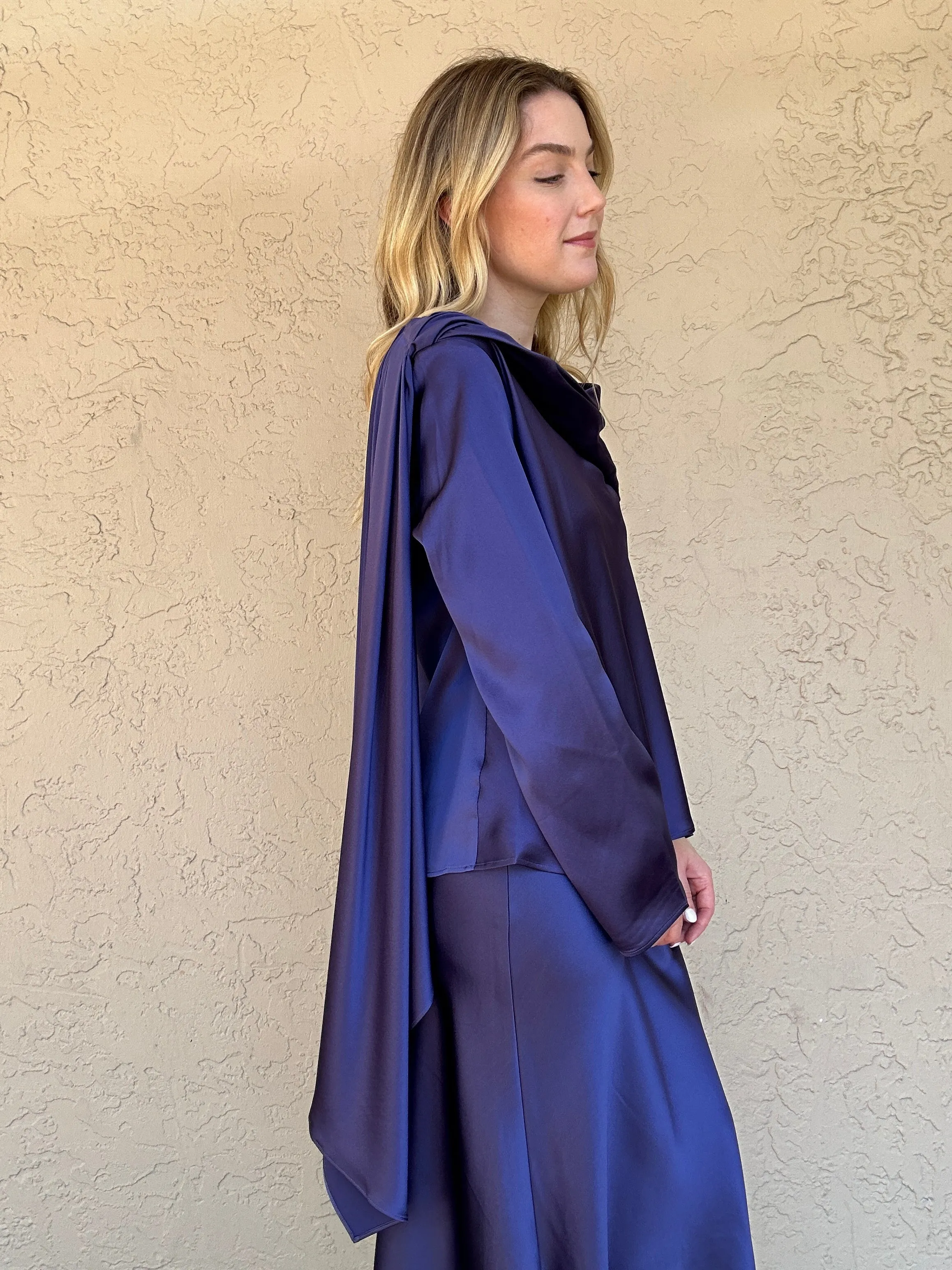 Crepe Drape Top - Midnight