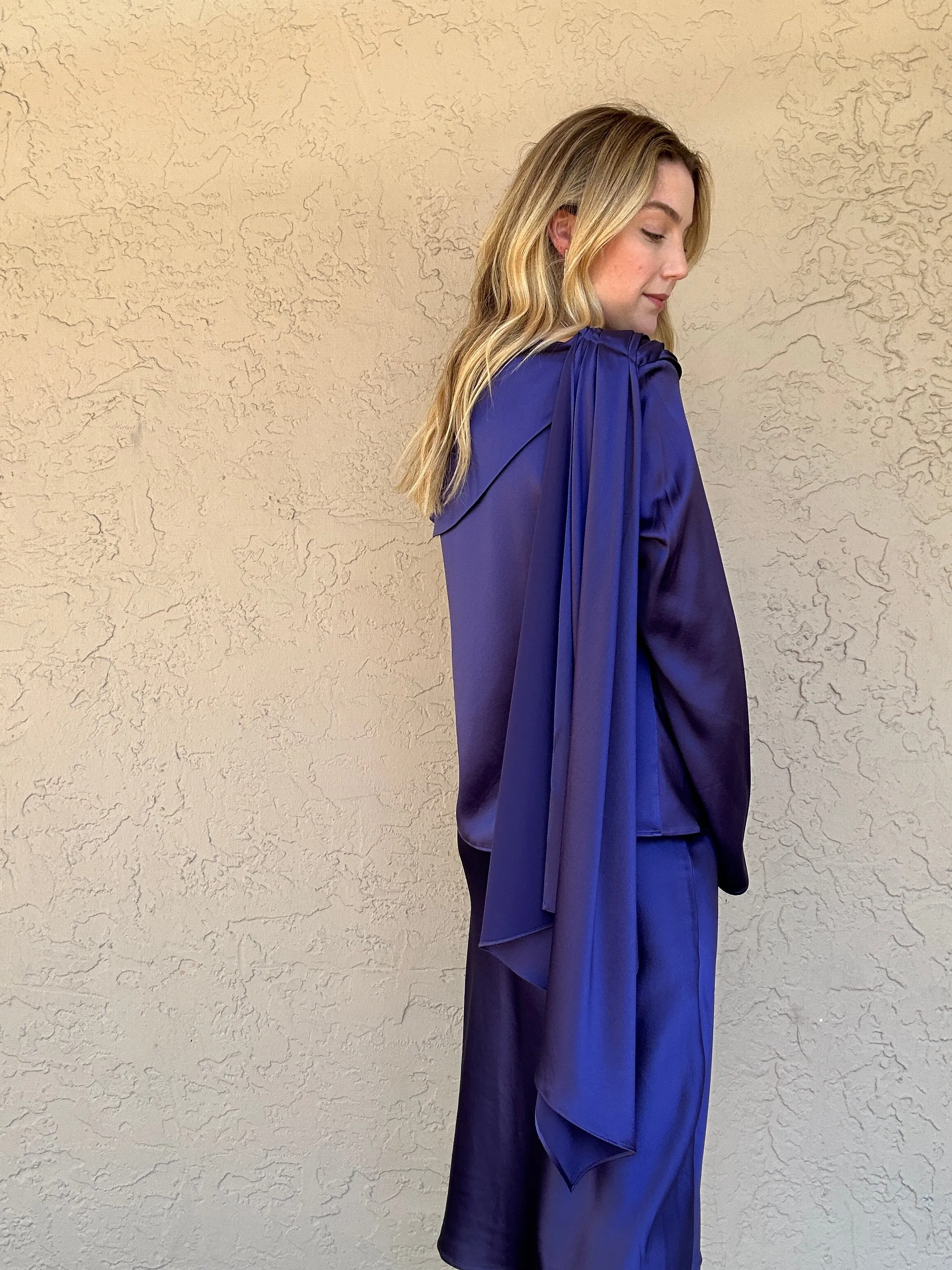 Crepe Drape Top - Midnight