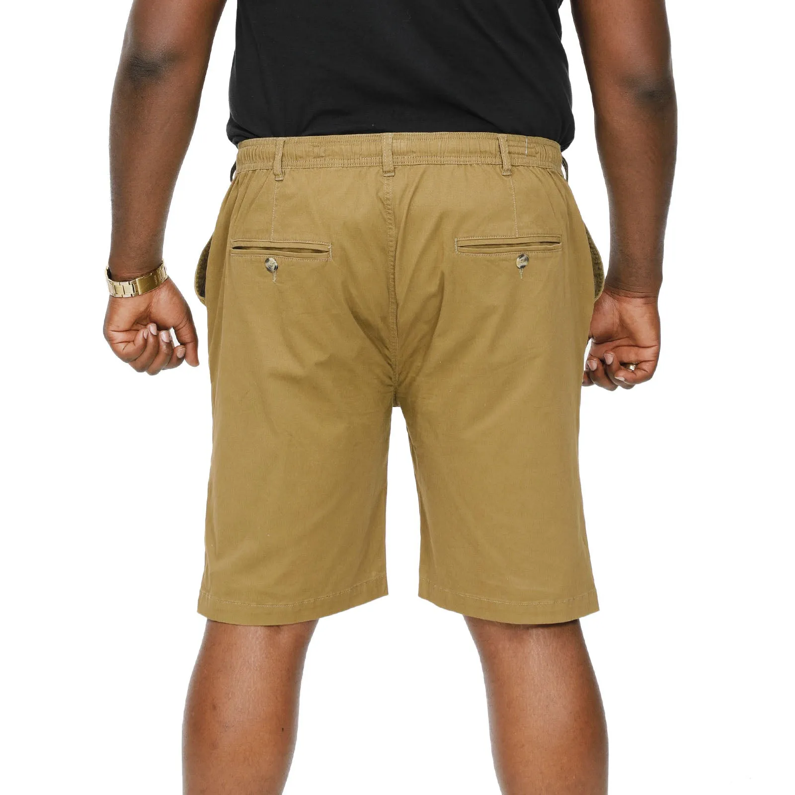 D555 Mens Aries Big & Tall Strech Chino Shorts - Tobacco