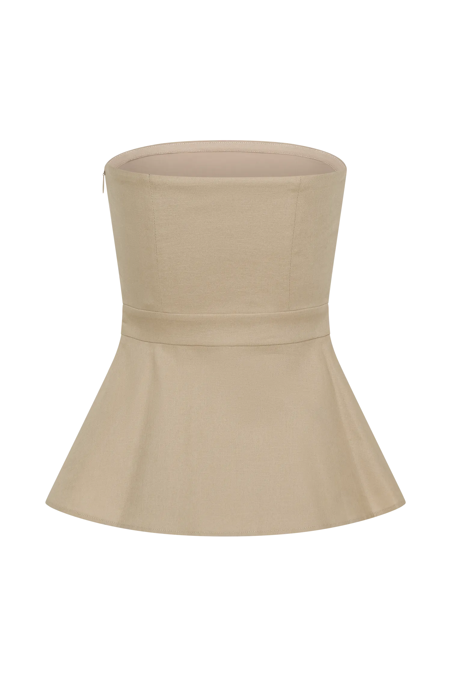 Dora Strapless Linen Top - Natural