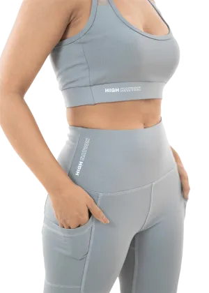 Grey Sports Bra-Capri Pant Co-Ord Set