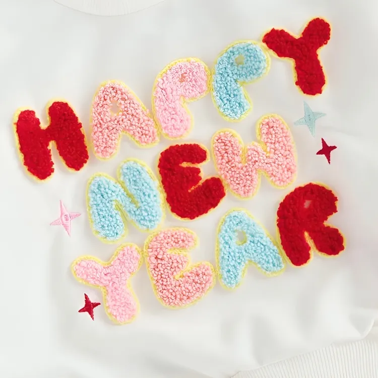 Happy New Year Pink Flared Pants Toddler Set