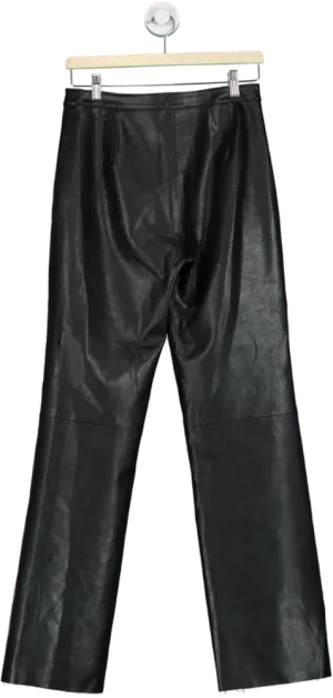 Henne Black Leather Trousers UK 8