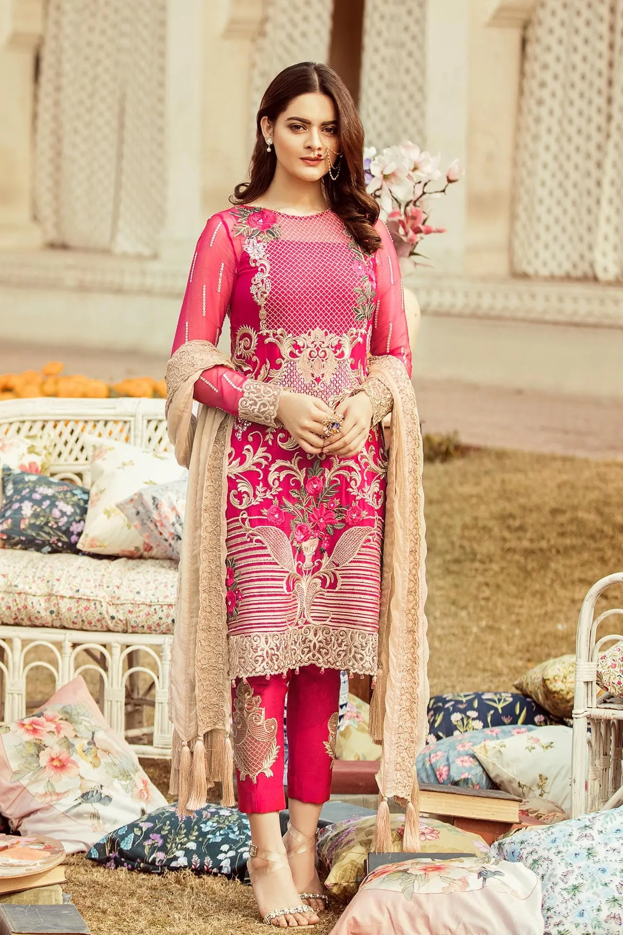 Imrozia Embroidered Chiffon Nostalgic Climax Collection 2019 – 01 - The Rose D'Or