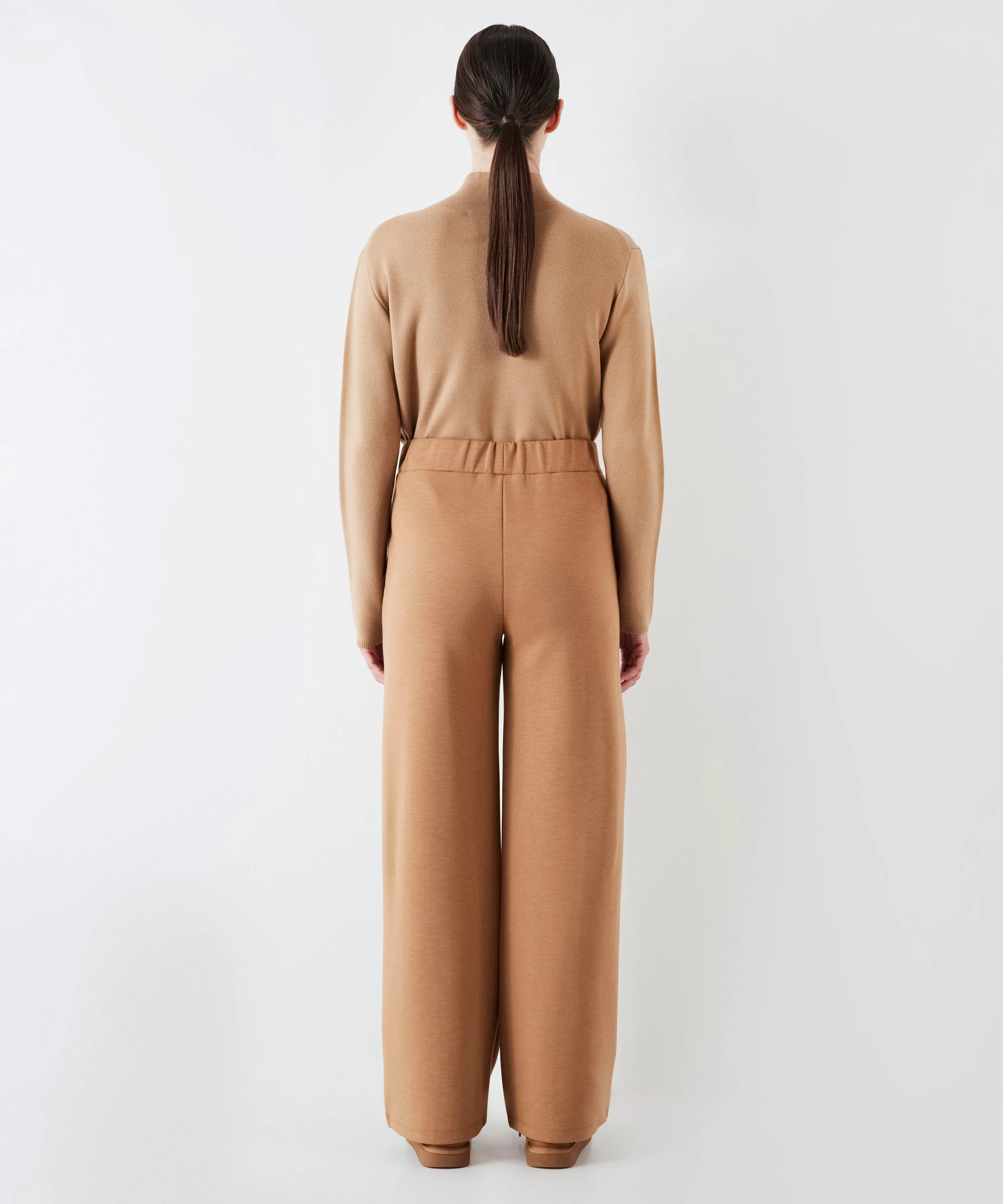 Ipekyol Relaxed Fit Rib-Stitched Trousers Camel