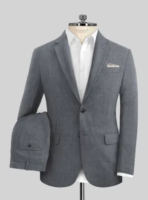 Italian Khyber Gray Blue Linen Suit