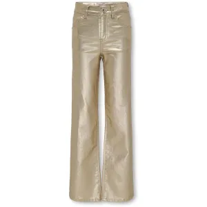 kids ONLY Gold Colour Juicy Wide Metal Coated Pants