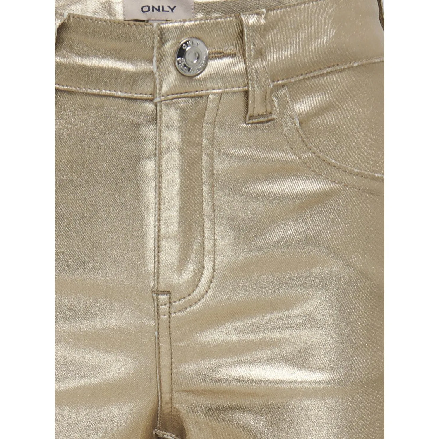 kids ONLY Gold Colour Juicy Wide Metal Coated Pants