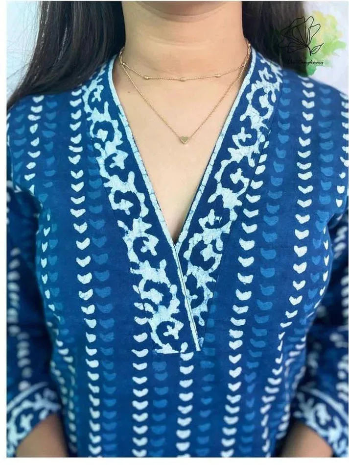 LIBASRACHNA Indigo Kurti and Pant Set Fully Stitched