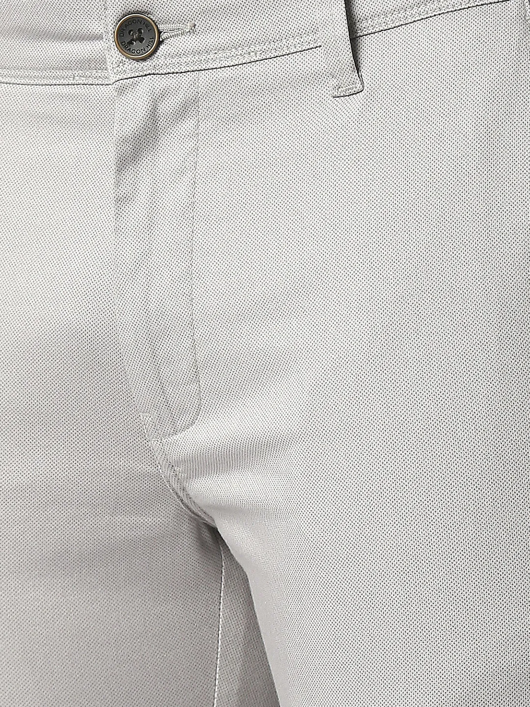 Light Grey Slim Tapered Cotton Stretch Trouser