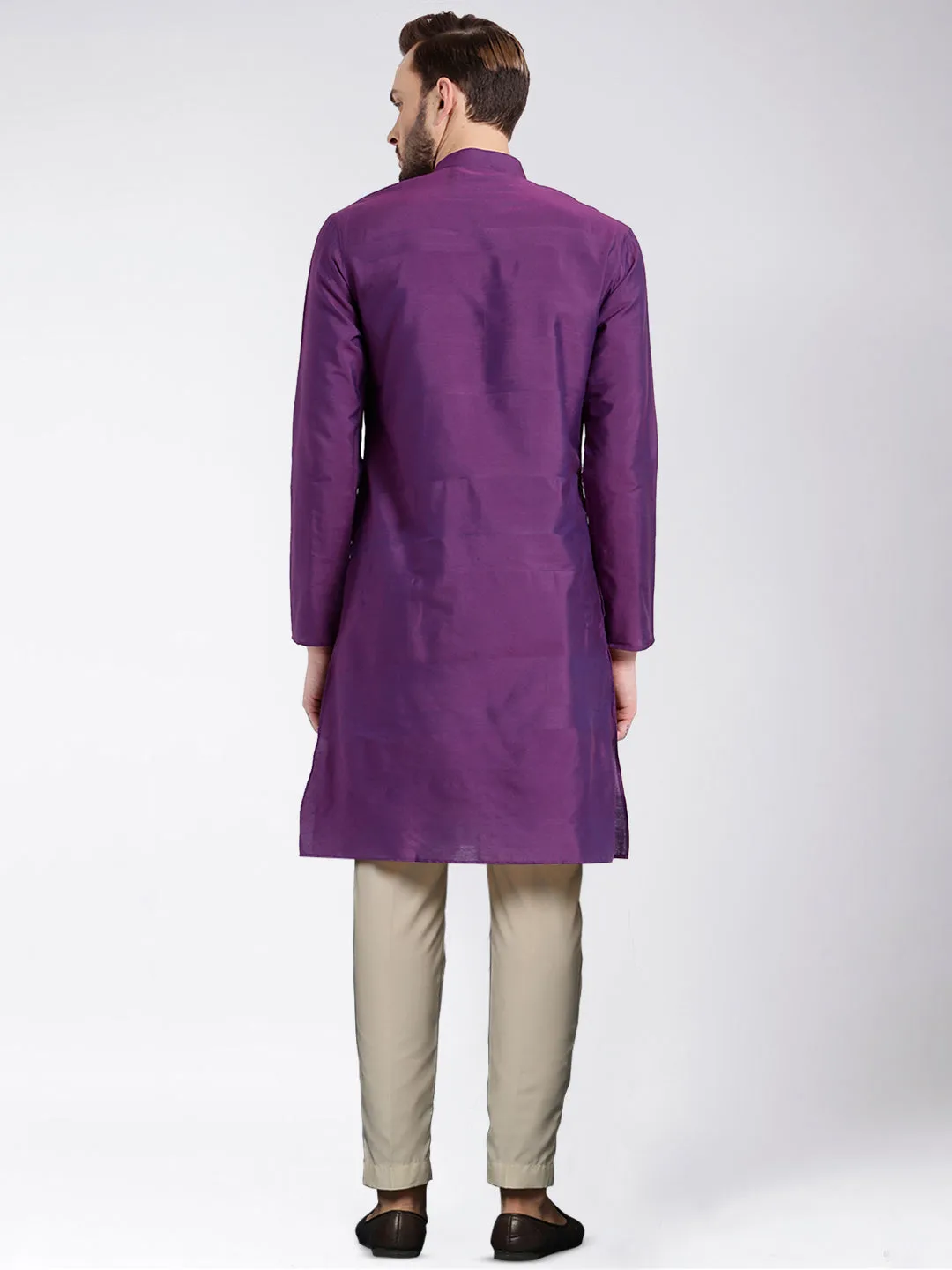 Men's Purple Kurta Trousers Set