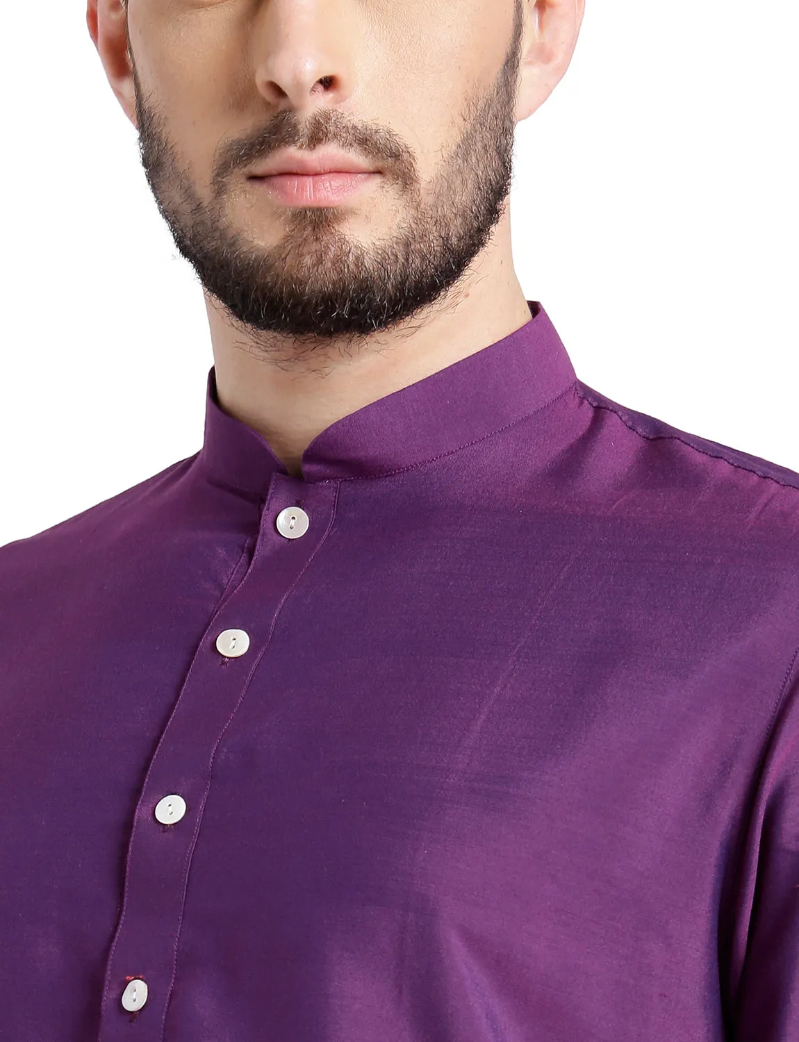 Men's Purple Kurta Trousers Set