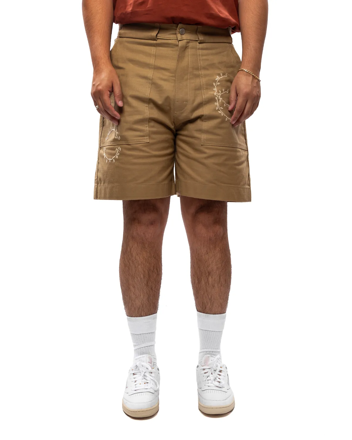 Nafnuf Cotton Cargo Shorts Beige