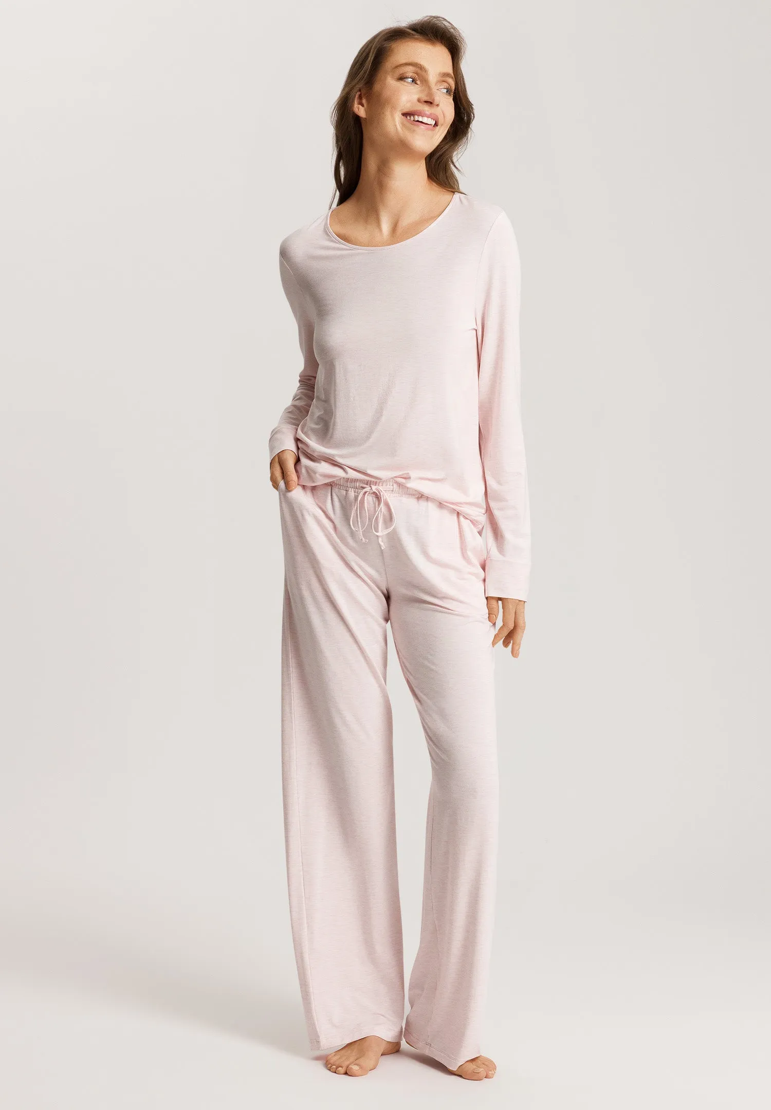 Natural Elegance Drawstring Lounge Pants | Rose Melange 74953-2899