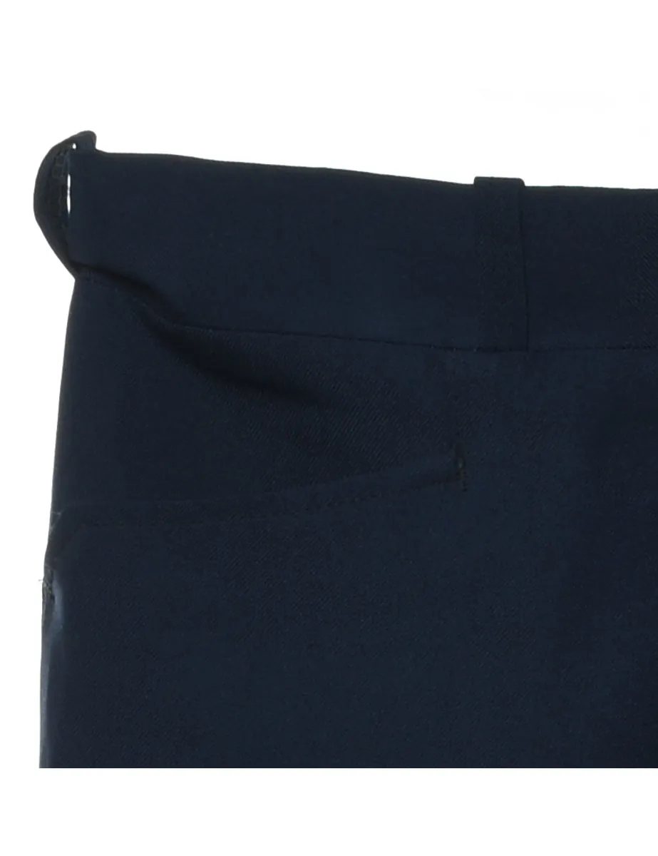 Navy Classic Straight-Fit Trousers - W36 L30