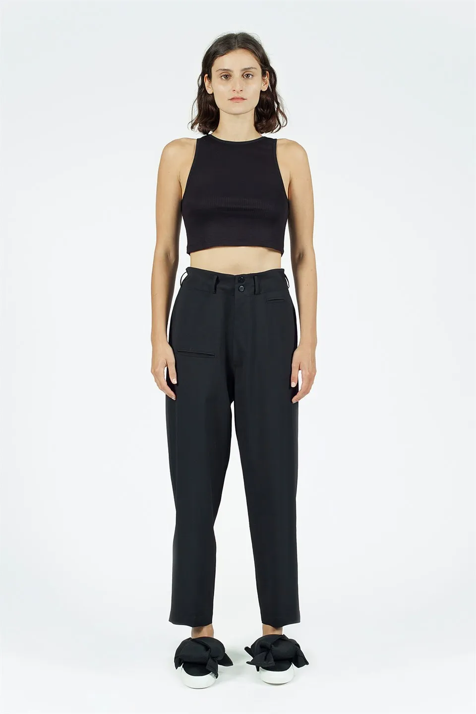 Nu High Waist Comfortable Fit Trouser Black