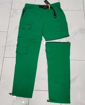 Nwt Polo Ralph Lauren Green Nylon Multi Pocket Convertible 2 in 1 Pants