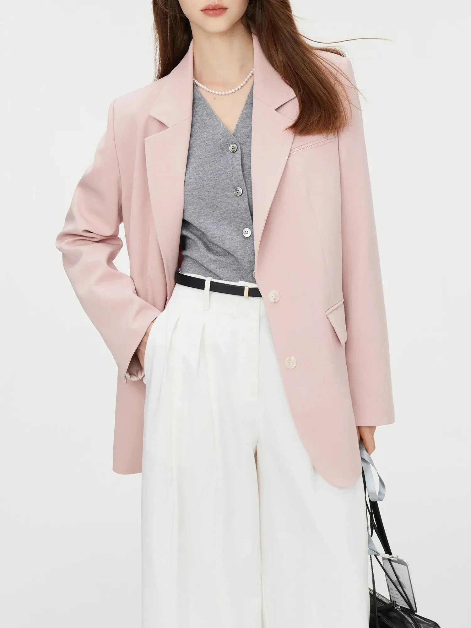 Office Lady Temperament Versatile Autumn Wide Leg Pants Suit Coats