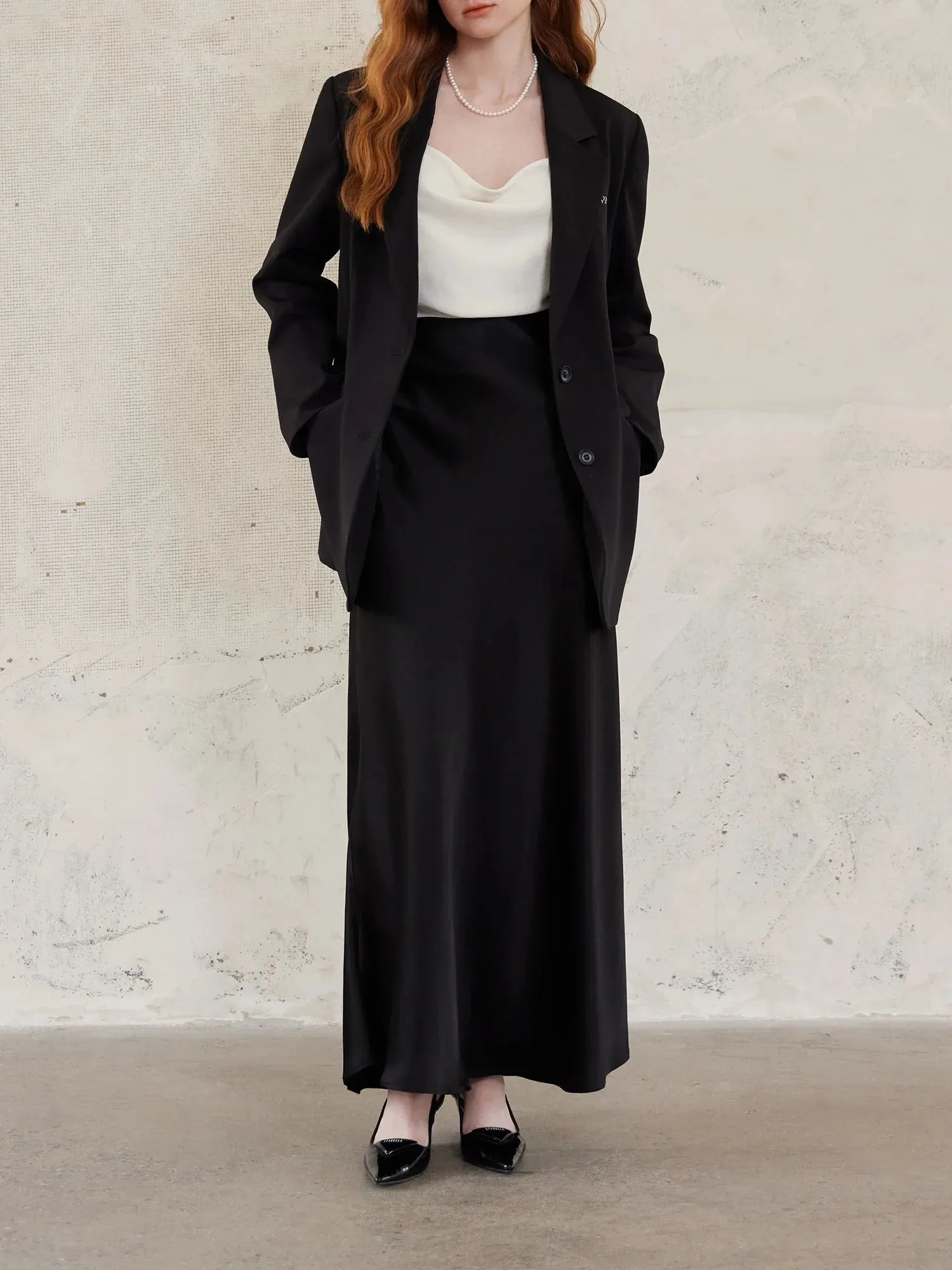 Office Lady Temperament Versatile Autumn Wide Leg Pants Suit Coats