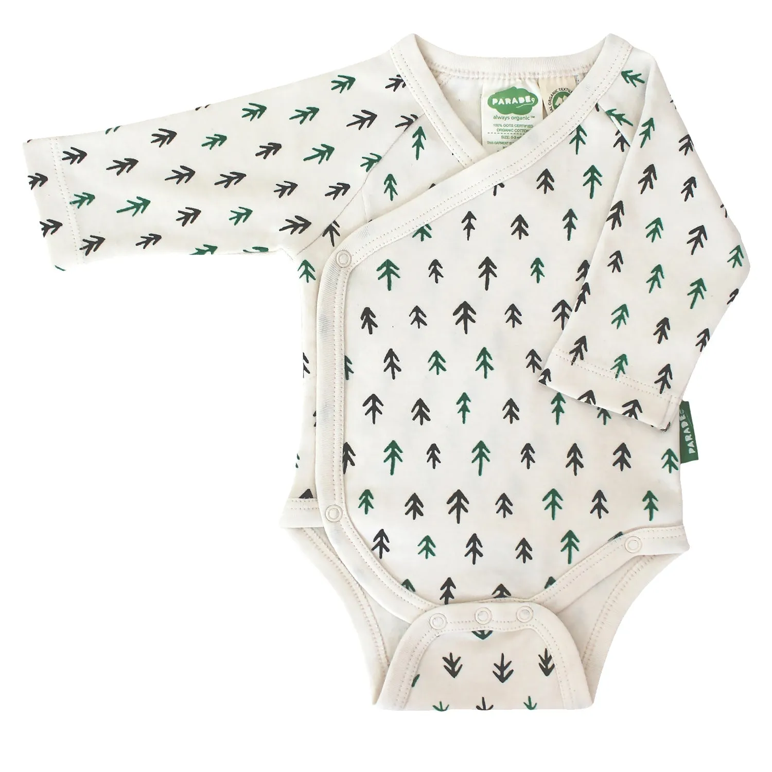 Organic Wrap Bodysuit - Signature Prints Long Sleeve