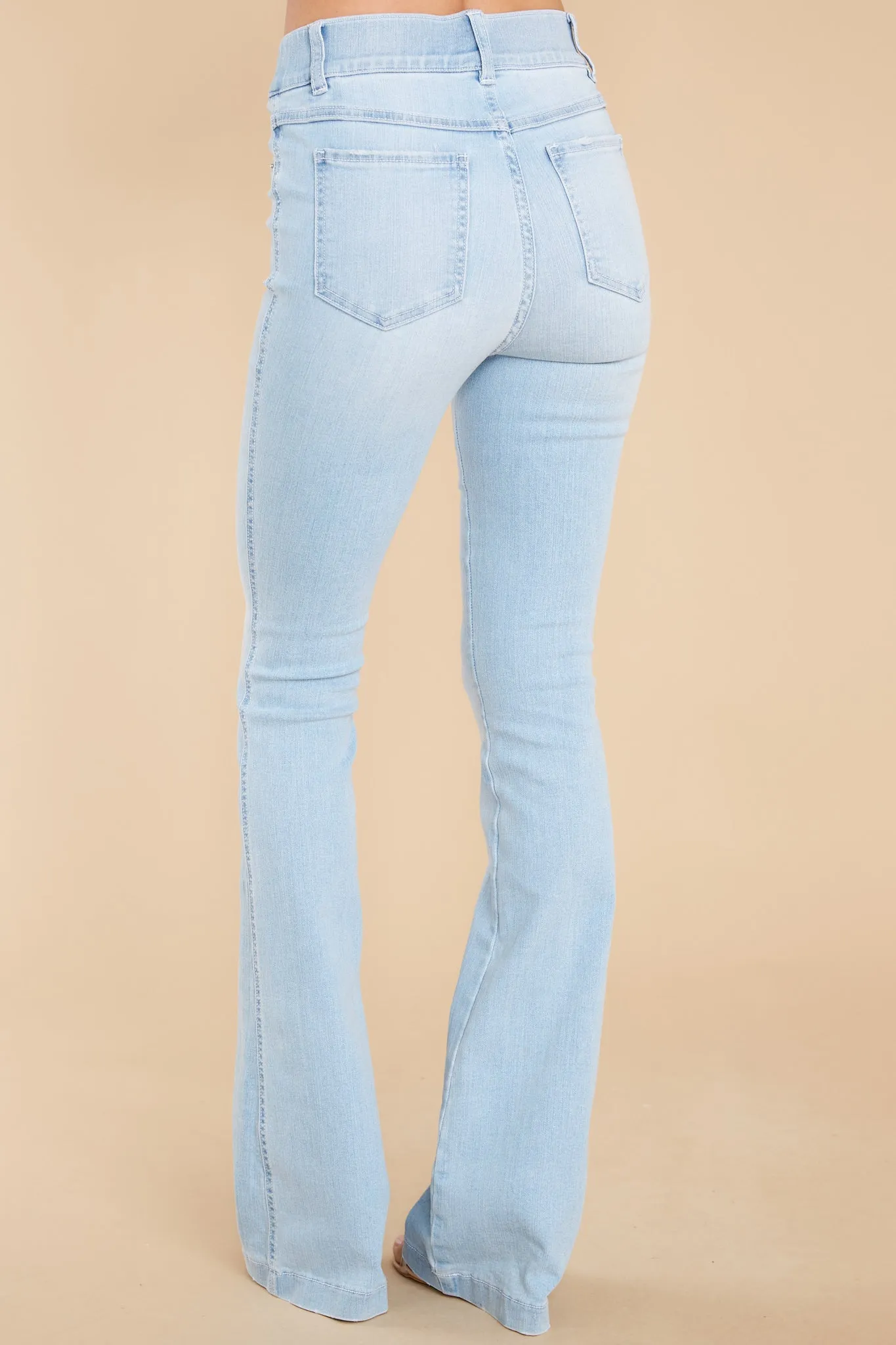 Retro Light Wash Flare Jeans