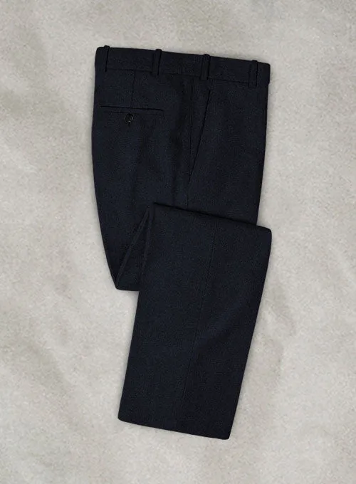 Rope Weave Dark Blue Tweed Pants