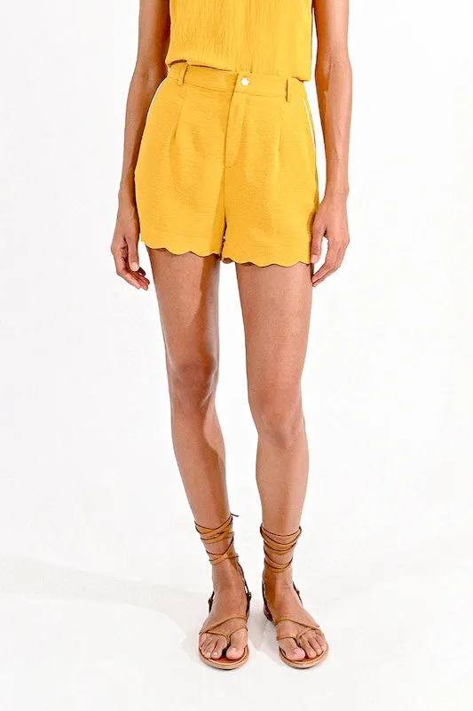 Scallop Hem Shorts