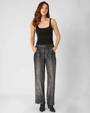 Sequin Wide Leg Tuxedo Pant