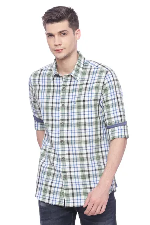 Slim Fit Vineyard Green Checks Shirt