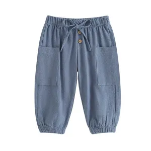 Solid Pockets Toddler Pants