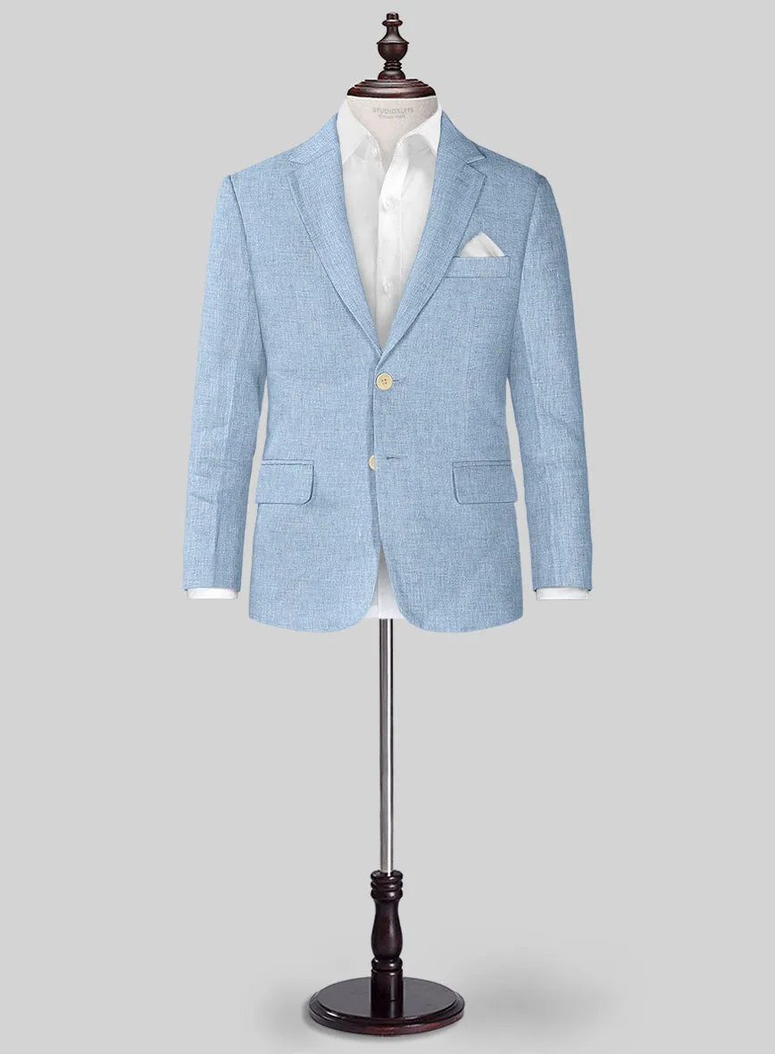 Tropical Blue Linen Boys Suit