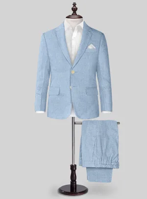 Tropical Blue Linen Boys Suit