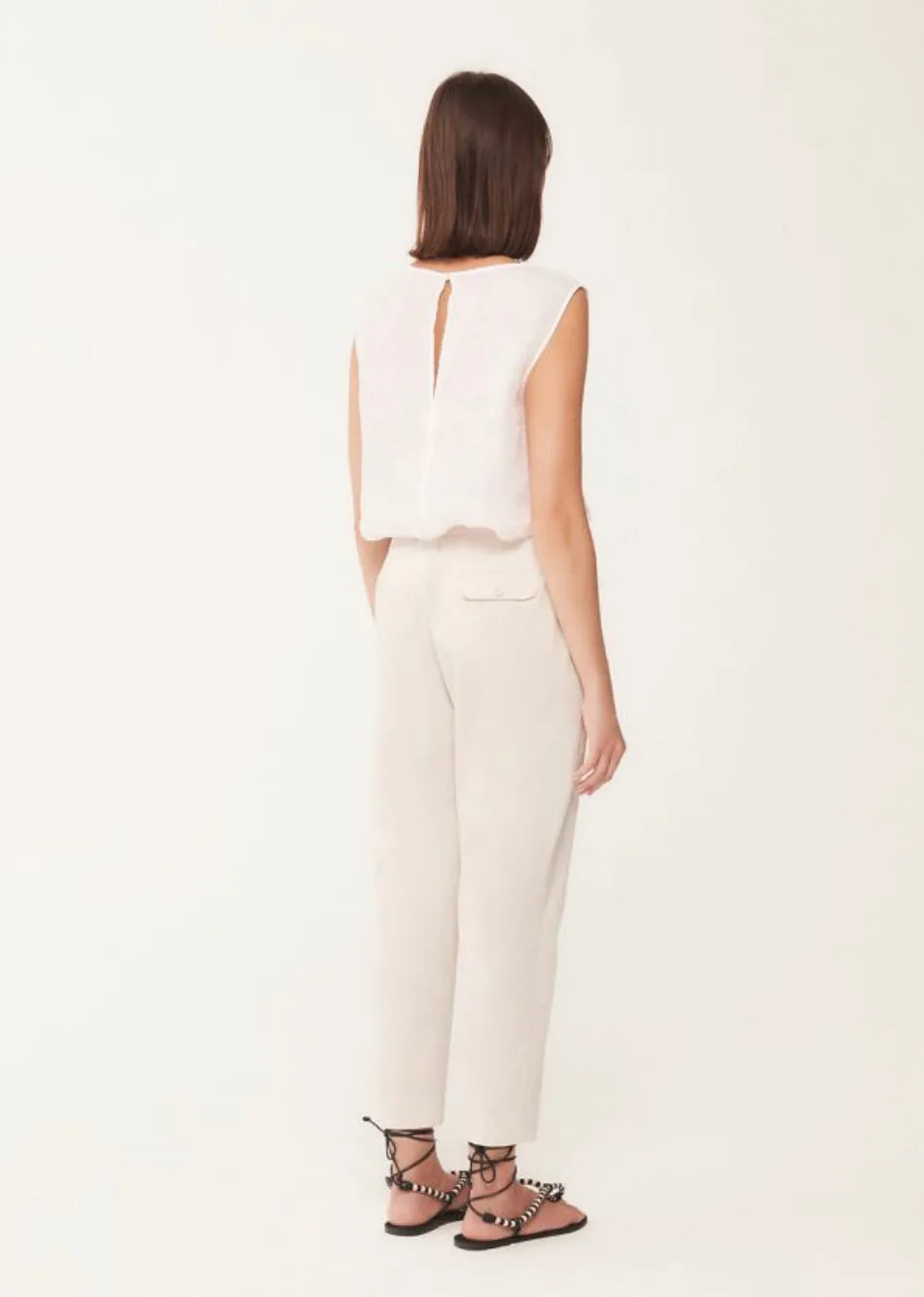 Trousers regular fit in cotton stretch popeline