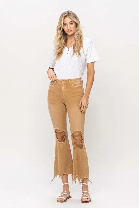 Vervet Vintage High Rise Distressed Flare Jeans