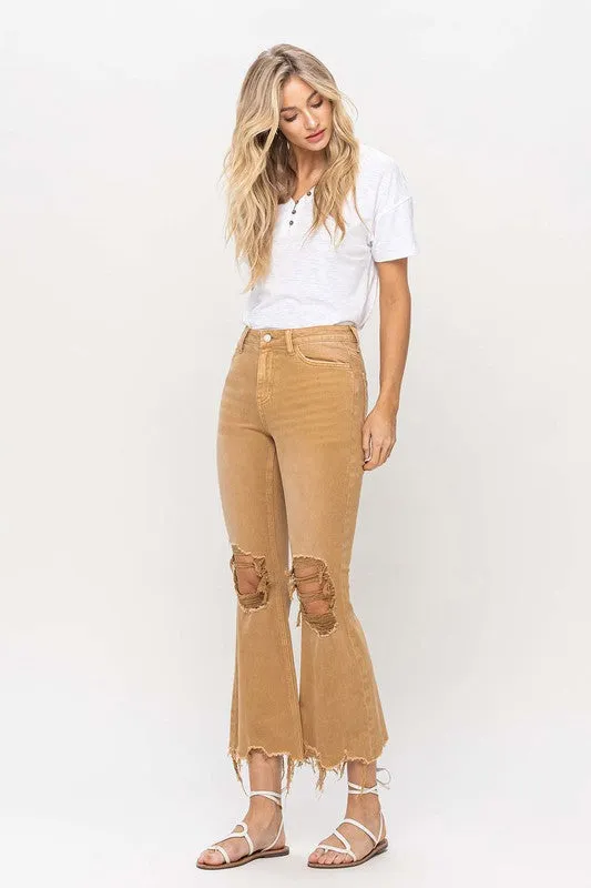 Vervet Vintage High Rise Distressed Flare Jeans