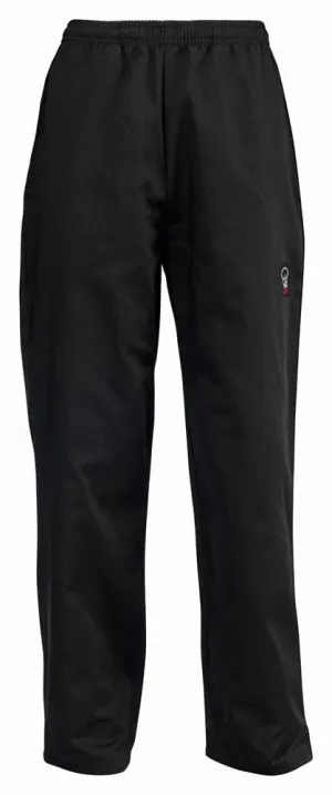 Winco UNF2KXL Black Extra Large Signature Chef Pants for Ultimate Kitchen Comfort | Denson CFE