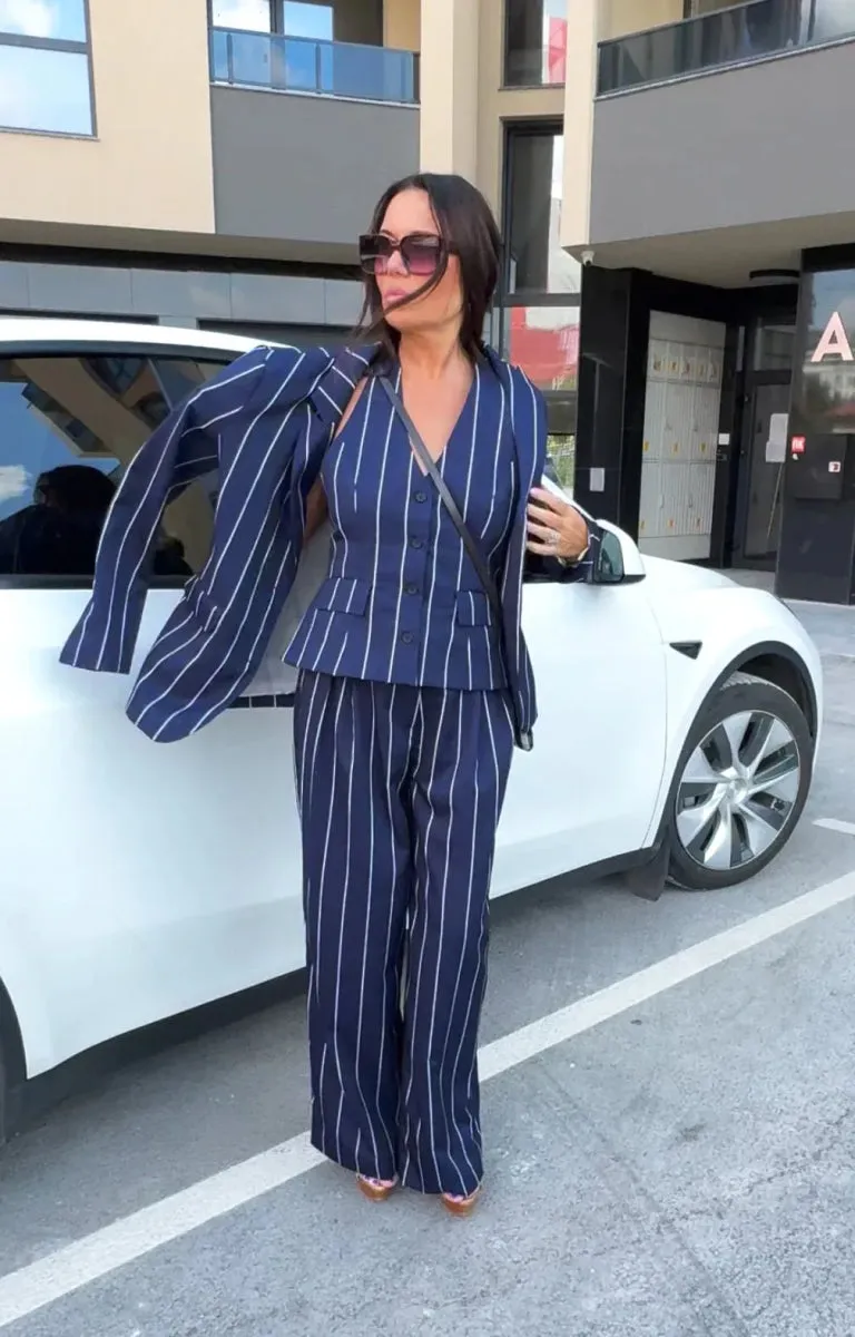 Women's Striped Three-Piece Suit YAMAS